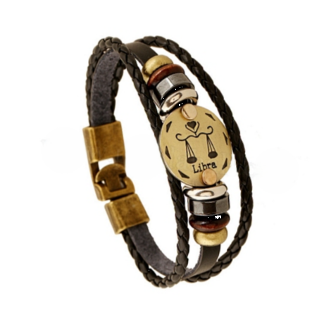 Leather Bracelet - Libra Zodiac Sign [product.brand] 1 - Rosmarinus (koreni-krumlov.cz / platce DPH) 