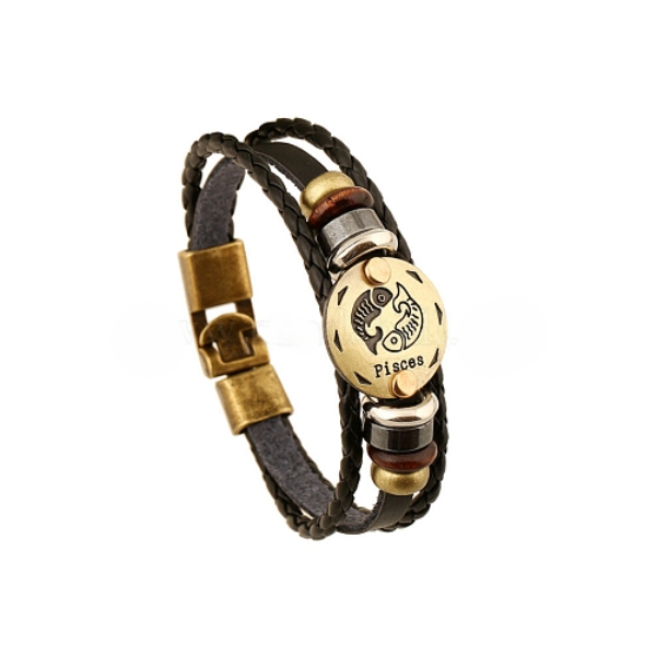 Kožený náramek - znamení Ryby [product.brand] 1 - Rosmarinus (koreni-krumlov.cz / platce DPH) 