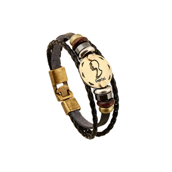 Kožený náramek - znamení Blíženci [product.brand] 1 - Rosmarinus (koreni-krumlov.cz / platce DPH) 