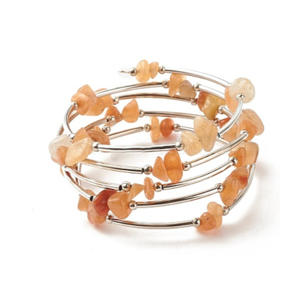 Five-strand stainless steel bracelet with natural red aventurine [product.brand] 1 - Rosmarinus (koreni-krumlov.cz / platce DPH)