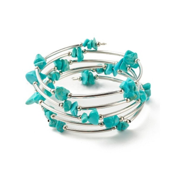 Five-strand stainless steel bracelet with synthetic turquoise [product.brand] 1 - Rosmarinus (koreni-krumlov.cz / platce DPH) 