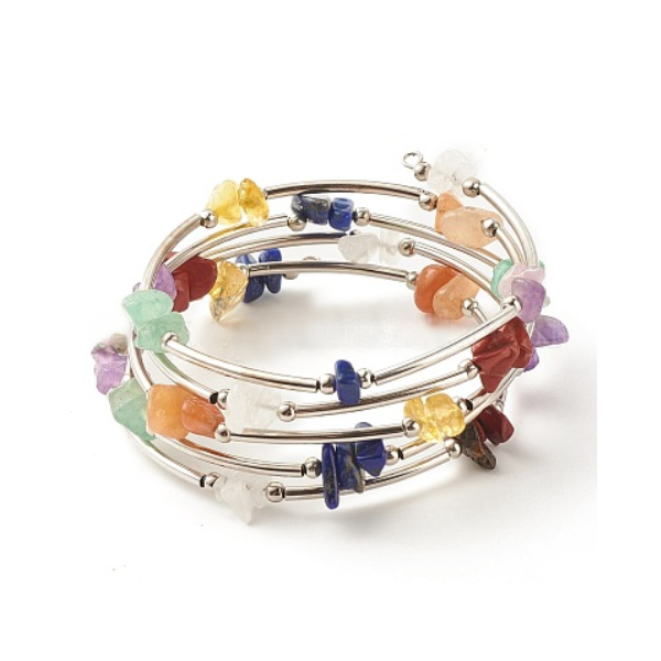 Five-strand stainless steel bracelet with natural colorful stones [product.brand] 1 - Rosmarinus (koreni-krumlov.cz / platce DPH