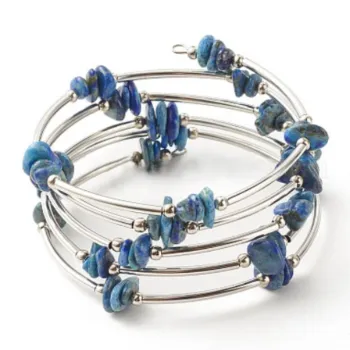 Five-strand stainless steel bracelet with natural lapis lazuli [product.brand] 1 - Rosmarinus (koreni-krumlov.cz / platce DPH) 
