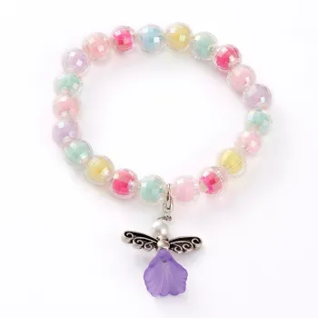 Children's bracelet made of colorful acrylic beads with an angel [product.brand] 2 - Rosmarinus (koreni-krumlov.cz / platce DPH)