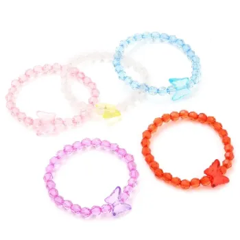 Children's bracelet with acrylic beads and a butterfly [product.brand] 1 - Rosmarinus (koreni-krumlov.cz / platce DPH) 