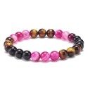 Elegant bracelet made of pink agate, tiger's eye, and black onyx 8mm [product.brand] 1 - Rosmarinus (koreni-krumlov.cz / platce 