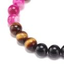 Elegant bracelet made of pink agate, tiger's eye, and black onyx 8mm [product.brand] 2 - Rosmarinus (koreni-krumlov.cz / platce 