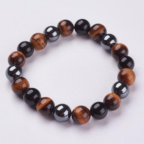 Men's bracelet made of tiger's eye, obsidian, and hematite 10mm [product.brand] 1 - Rosmarinus (koreni-krumlov.cz / platce DPH) 