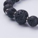 Bracelet with Natural Lava Stone and Steel Beads 14mm [product.brand] 2 - Rosmarinus (koreni-krumlov.cz / platce DPH) 