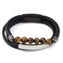 Double bracelet made of eco-leather with tiger's eye and magnetic clasp [product.brand] 1 - Rosmarinus (koreni-krumlov.cz / plat
