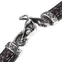 Braided leather bracelet with a biker pendant and magnetic clasp [product.brand] 2 - Rosmarinus (rosmarinus.eu) 