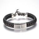 Braided leather bracelet with a biker pendant and magnetic clasp [product.brand] 3 - Rosmarinus (rosmarinus.eu) 