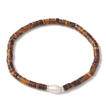 Bracelet Made of Tiger's Eye with a Dominant Pearl [product.brand] 3 - Rosmarinus (koreni-krumlov.cz / platce DPH) 