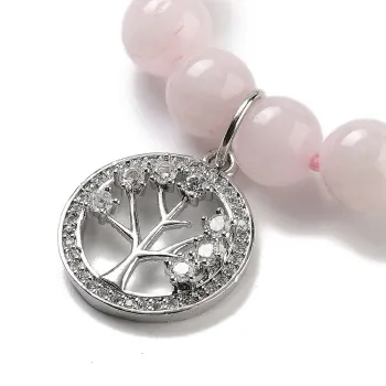 Chakra Bracelet Made of Rose Quartz with Tree of Life Pendant [product.brand] 2 - Rosmarinus (koreni-krumlov.cz / platce DPH) 