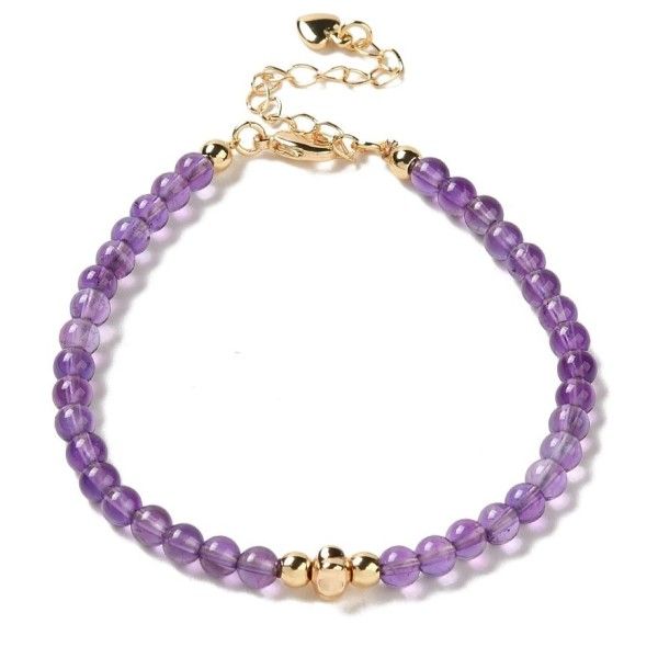 Delicate Bracelet Made of Amethyst with 14k Gold Floral Detail [product.brand] 1 - Rosmarinus (koreni-krumlov.cz / platce DPH) 