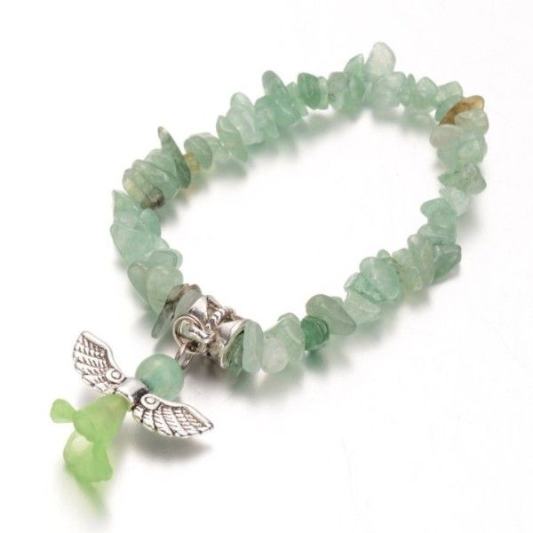 Children's green aventurine bracelet with an angel [product.brand] 1 - Rosmarinus (koreni-krumlov.cz / platce DPH) 