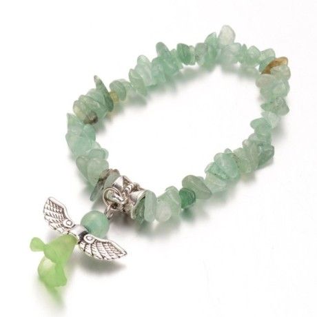 Children's green aventurine bracelet with an angel [product.brand] 1 - Rosmarinus (koreni-krumlov.cz / platce DPH) 