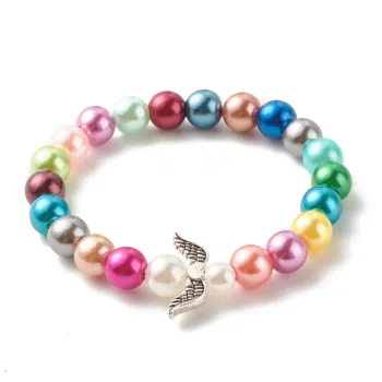 Children's bracelet with acrylic beads and angel wings [product.brand] 1 - Rosmarinus (koreni-krumlov.cz / platce DPH) 