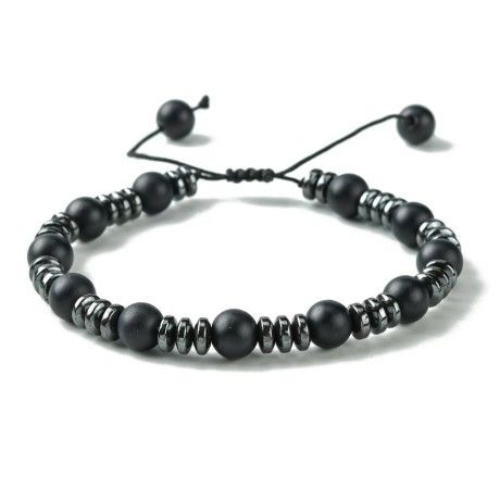 Bracelet made of black glass and synthetic hematite [product.brand] 1 - Rosmarinus (koreni-krumlov.cz / platce DPH) 
