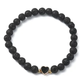 Elegant lava bracelet with a heart-shaped pendant [product.brand] 1 - Rosmarinus (koreni-krumlov.cz / platce DPH) 