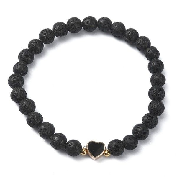 Elegant lava bracelet with a heart-shaped pendant [product.brand] 1 - Rosmarinus (koreni-krumlov.cz / platce DPH) 