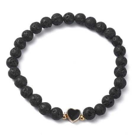 Elegant lava bracelet with a heart-shaped pendant [product.brand] 1 - Rosmarinus (koreni-krumlov.cz / platce DPH) 