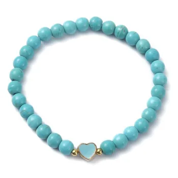 Elegant turquoise bracelet with a heart-shaped pendant [product.brand] 1 - Rosmarinus (koreni-krumlov.cz / platce DPH) 