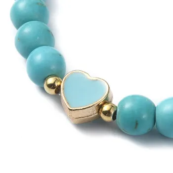 Elegant turquoise bracelet with a heart-shaped pendant [product.brand] 2 - Rosmarinus (koreni-krumlov.cz / platce DPH) 