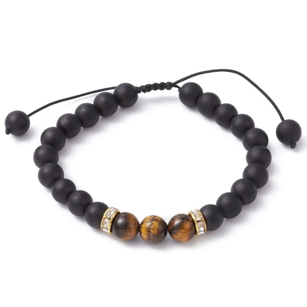 Shamballa bracelet made of natural tiger's eye with brass details [product.brand] 1 - Rosmarinus (koreni-krumlov.cz / platce DPH