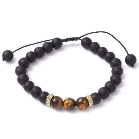 Shamballa bracelet made of natural tiger's eye with brass details [product.brand] 1 - Rosmarinus (koreni-krumlov.cz / platce DPH