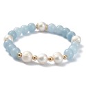 Bracelet made of light blue quartz and real pearls [product.brand] 1 - Rosmarinus (koreni-krumlov.cz / platce DPH) 