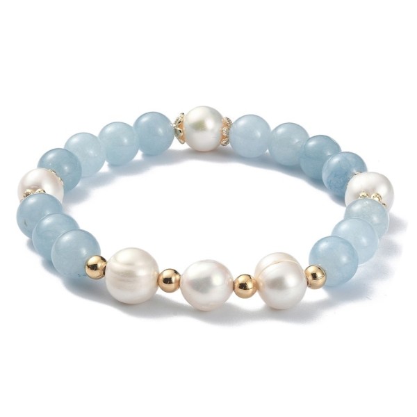 Bracelet made of light blue quartz and real pearls [product.brand] 1 - Rosmarinus (koreni-krumlov.cz / platce DPH) 