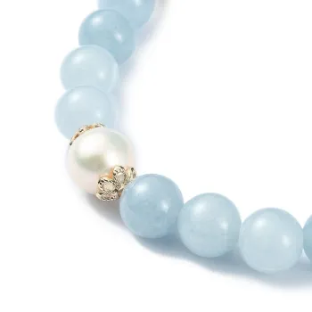 Bracelet made of light blue quartz and real pearls [product.brand] 2 - Rosmarinus (koreni-krumlov.cz / platce DPH) 