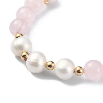 Bracelet made of rose quartz and real pearls [product.brand] 2 - Rosmarinus (koreni-krumlov.cz / platce DPH) 
