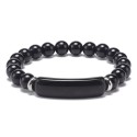 Bracelet made of natural obsidian with a rectangular element [product.brand] 1 - Rosmarinus (koreni-krumlov.cz / platce DPH) 
