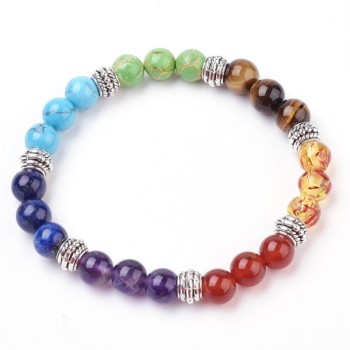 Chakra bracelet with metal beads 8mm [product.brand] 1 - Rosmarinus (koreni-krumlov.cz / platce DPH) 