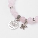 Bracelet made of natural rose quartz with a Tree of Life and flower charm [product.brand] 2 - Rosmarinus (rosmarinus.eu) 
