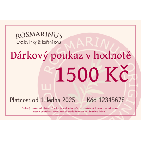 Dárkový poukaz 1500Kč (elektronicky) 