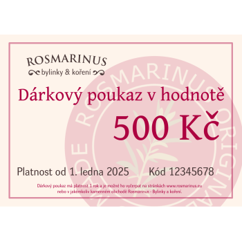 Gift voucher 500 CZK (by post) [product.brand] 1 - Rosmarinus (koreni-krumlov.cz / platce DPH) 