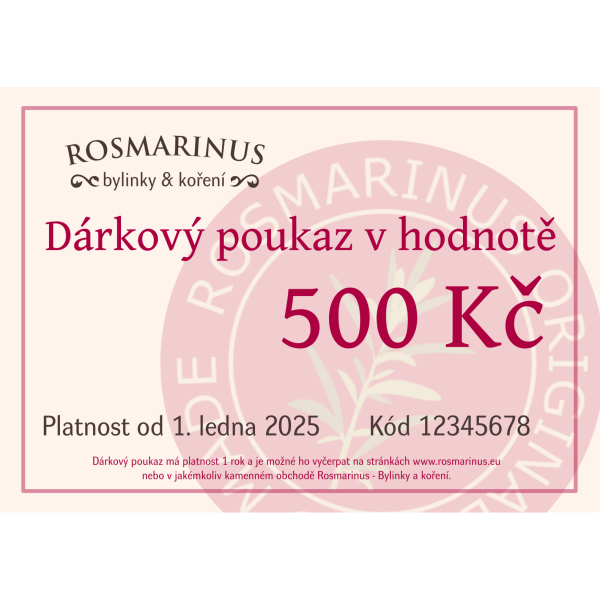 Dárkový poukaz 500Kč (poštou) 