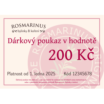 Gift voucher 200 CZK (by post) [product.brand] 1 - Rosmarinus (koreni-krumlov.cz / platce DPH) 