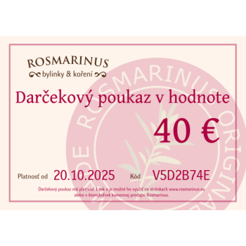 Dárkový poukaz 40 EUR (elektronicky)