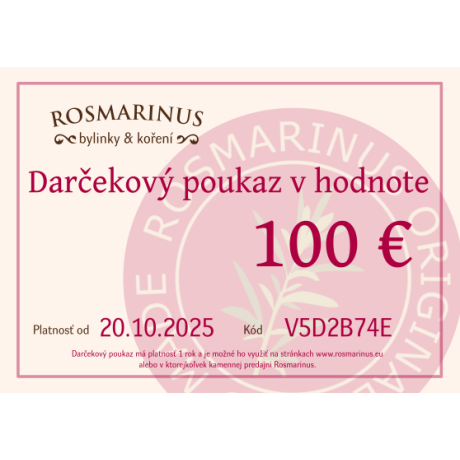 Dárkový poukaz 100 EUR (elektronicky)