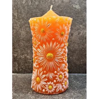 Large Daisy candle - orange [product.brand] 1 - Rosmarinus (koreni-krumlov.cz / platce DPH) 