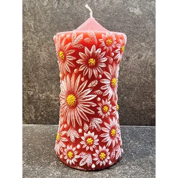 Große Gänseblümchen Kerze - rot [product.brand] 1 - Rosmarinus (koreni-krumlov.cz / platce DPH) 